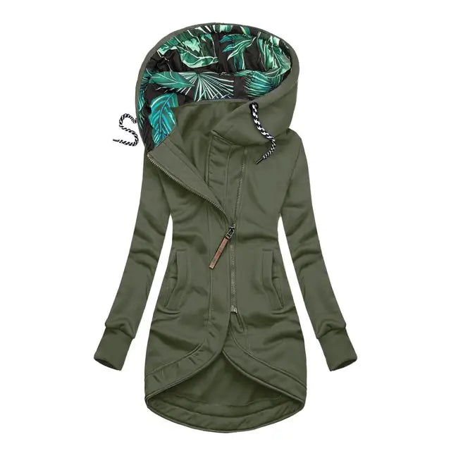 Winterjacke Mit Bedruckter Kapuze Für Damen | Herbst