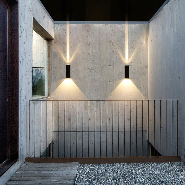 Exterior LED Wall Light Compact Rectangular Garden Lighting