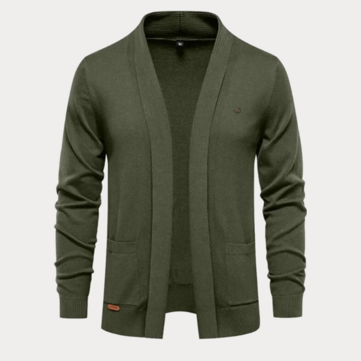 Strickjacke Mit Schalkragen Für Herren | Offene Vorderseite