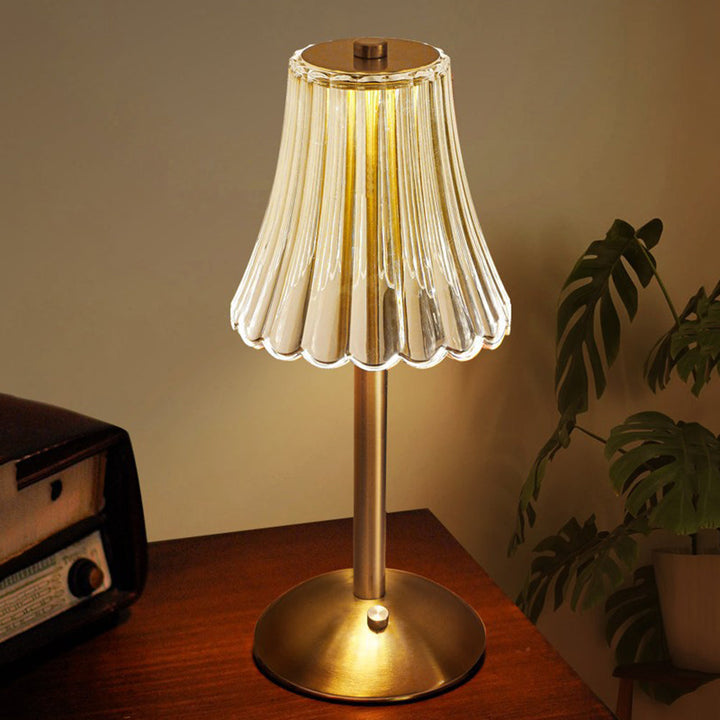 Touch Activated LED Crystal Table Lamp Cordless Dimmable Lighting