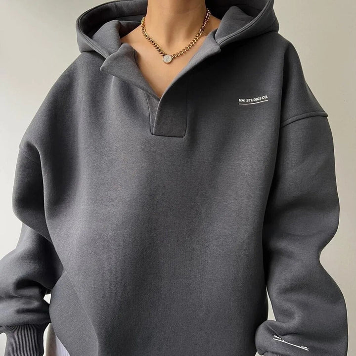 Kapuzenpullover Mit V-ausschnitt Für Frauen | Übergröße