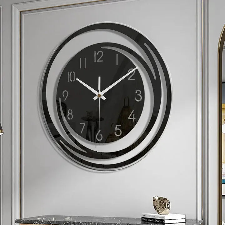 Wanduhr aus schwarzem Acryl – Modern & Minimalistisch im skandinavischen Stil | Stilvolle Wanddekoration für Wohnzimmer & Büro
