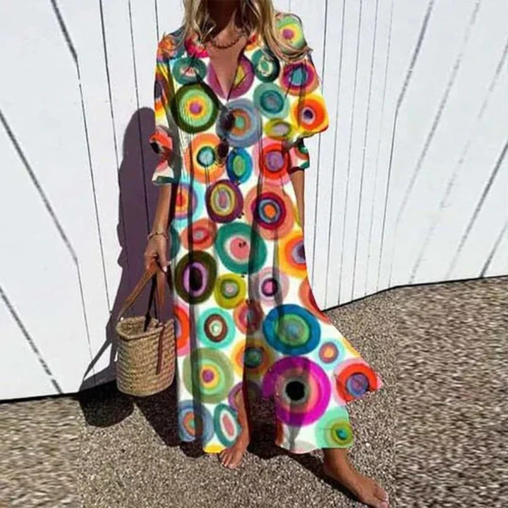 Coralie | Bohemian V-ausschnitt Kleid Für Damen | Maxi