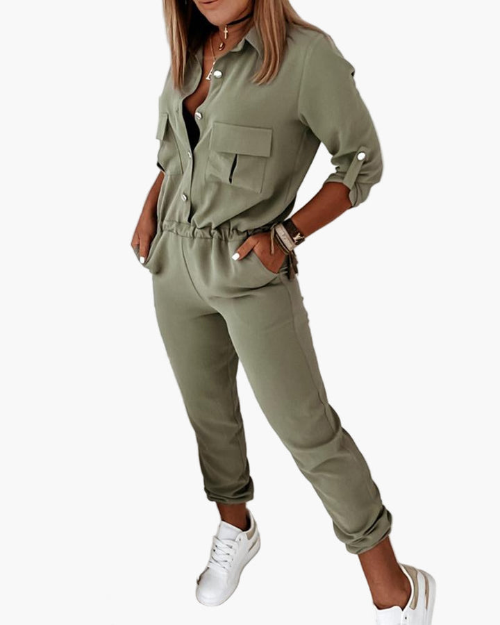 Damen Einteiler Jumpsuit | Mit Taschen