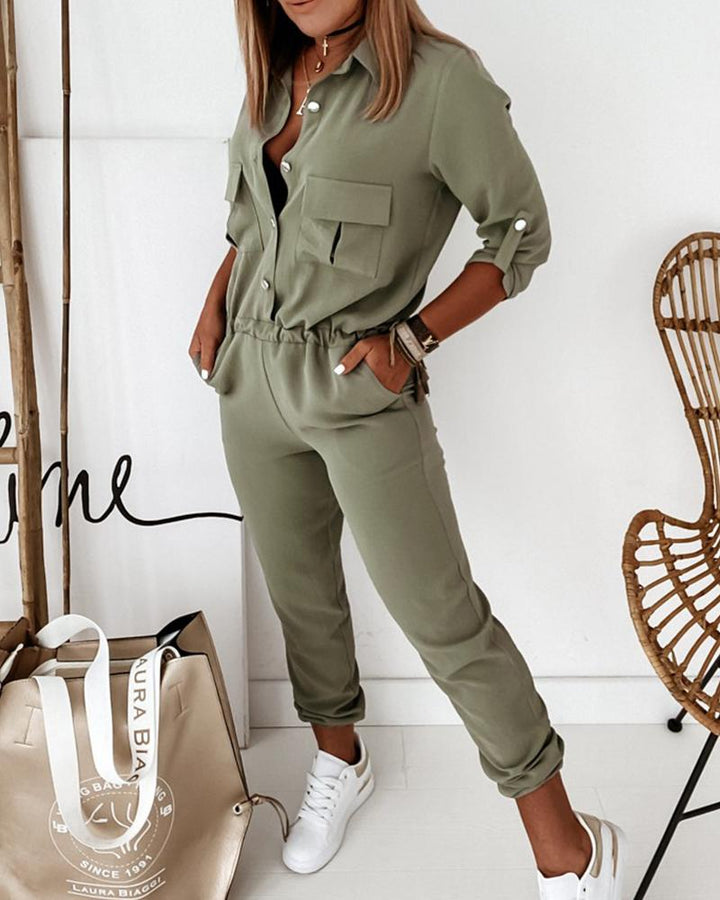 Damen Einteiler Jumpsuit | Mit Taschen
