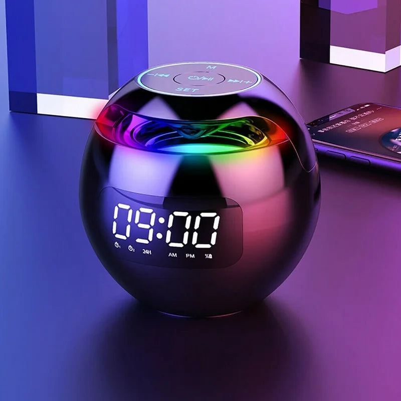 Bluetooth Speaker Alarm Clock with LED Mood Light