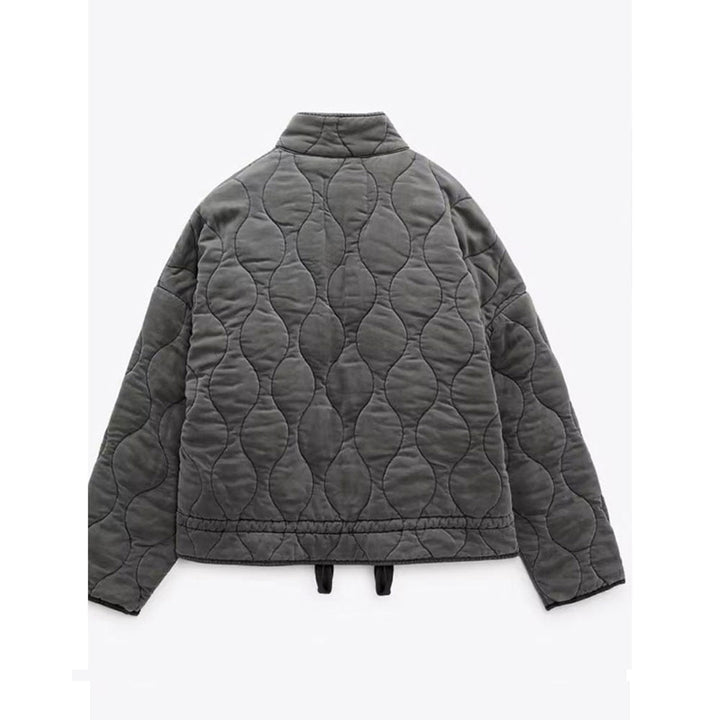 Klassische Steppjacke Mit Taschen Für Damen | Kurz