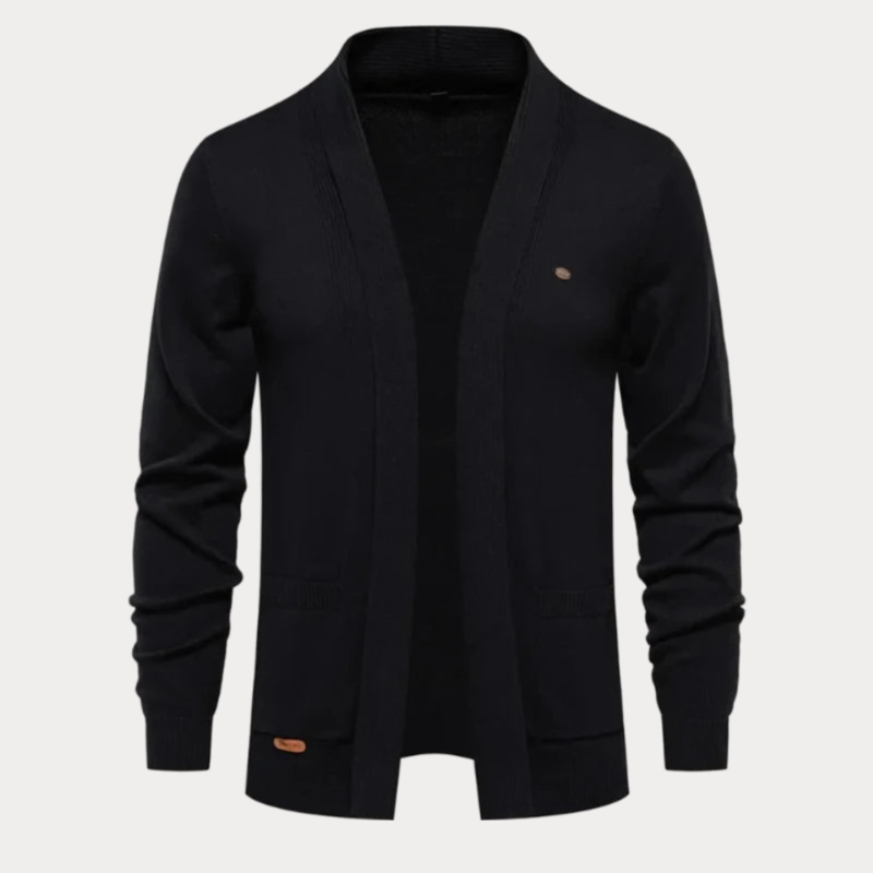 Strickjacke Mit Schalkragen Für Herren | Offene Vorderseite