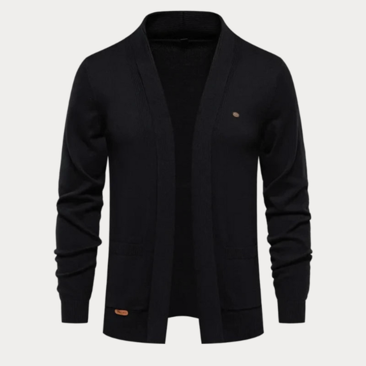 Strickjacke Mit Schalkragen Für Herren | Offene Vorderseite