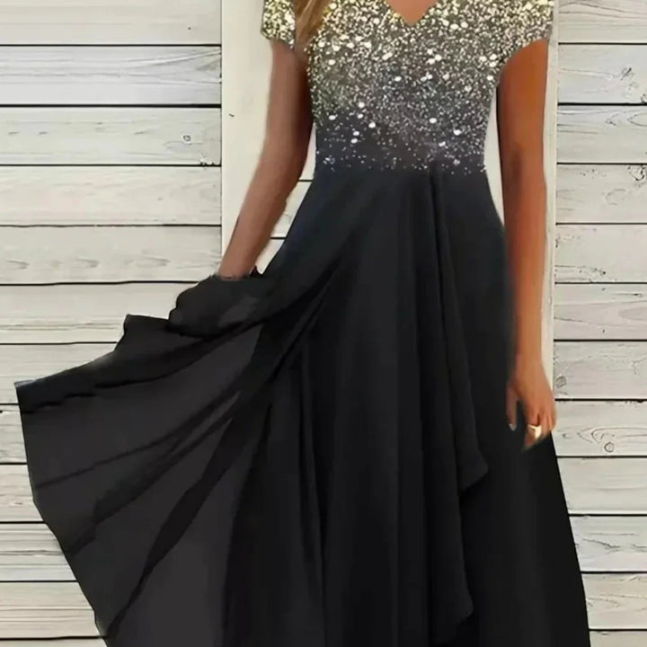 Vivienne | Elegantes Blumenkleid Mit V-ausschnitt Für Damen