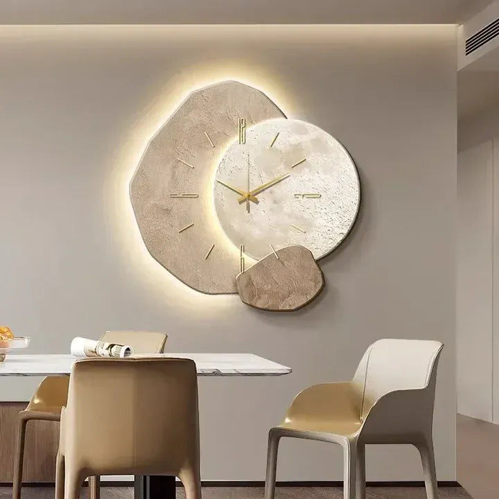 LED-Wanduhr – Modern, Ästhetisch & Kreativ beleuchtet | Dekorative Uhr für Wohnzimmer, Büro & stilvolle Innenräume