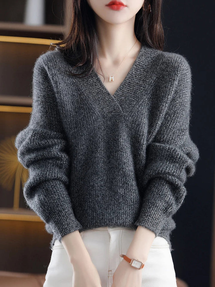 Kaschmir-Pullover Mit V-Ausschnitt Für Den Winter | Stilvoll