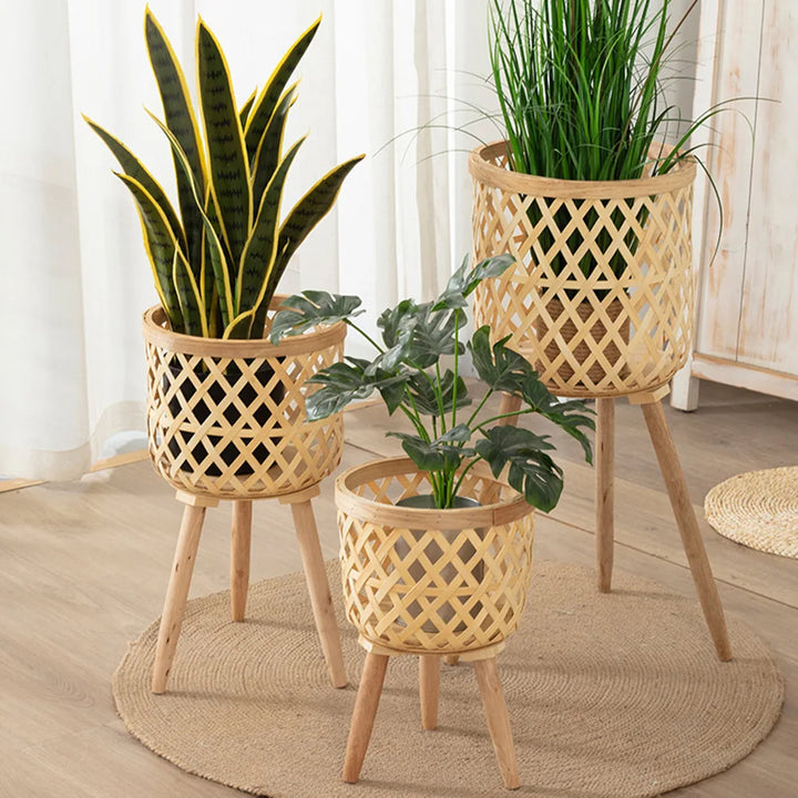 Handcrafted Bamboo Stand for Indoor Plant Pots
