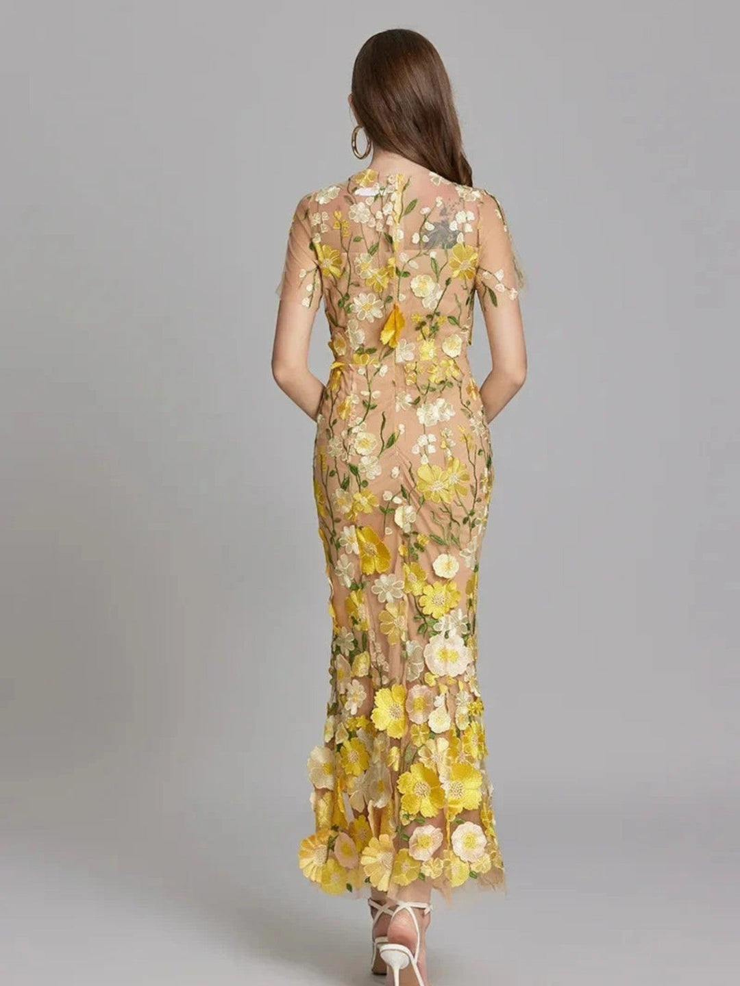 Claire | Langes Geblümtes Hochzeitsgastkleid Für Frauen | Maxi