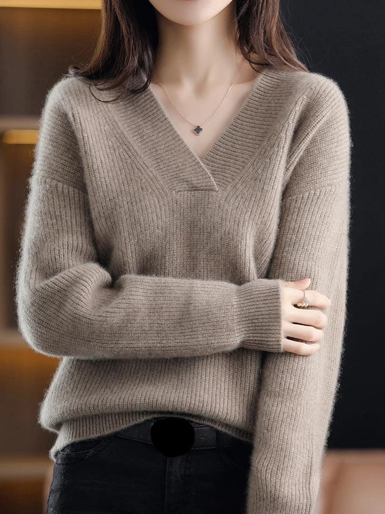 Kaschmir-Pullover Mit V-Ausschnitt Für Den Winter | Stilvoll