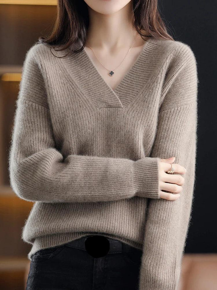 Kaschmir-Pullover Mit V-Ausschnitt Für Den Winter | Stilvoll