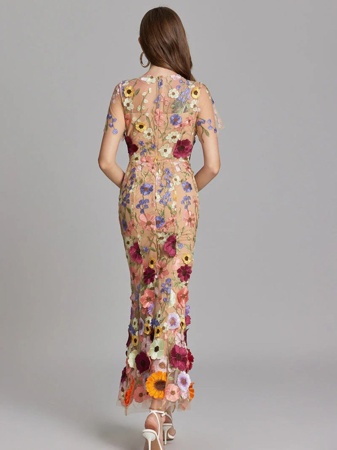 Claire | Langes Geblümtes Hochzeitsgastkleid Für Frauen | Maxi