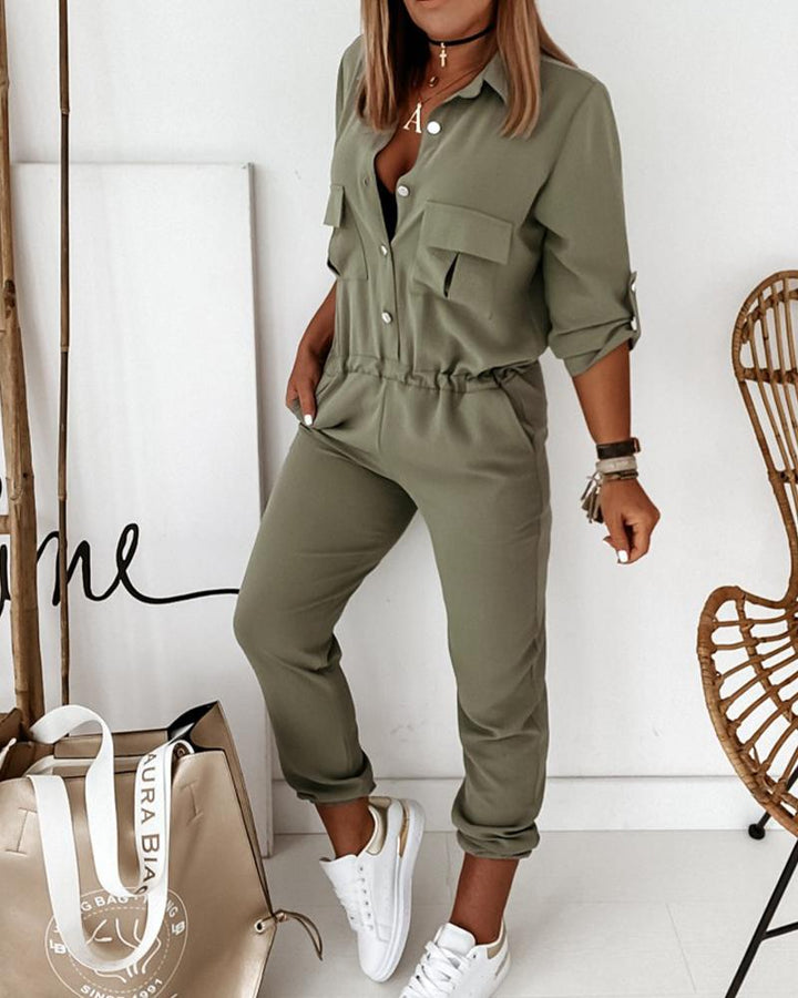 Damen Einteiler Jumpsuit | Mit Taschen