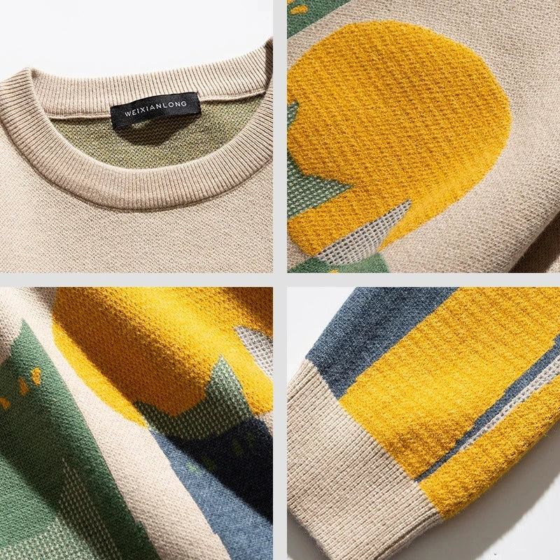 Herren Stilvolle Mehrfarbige Pullover | Oversize