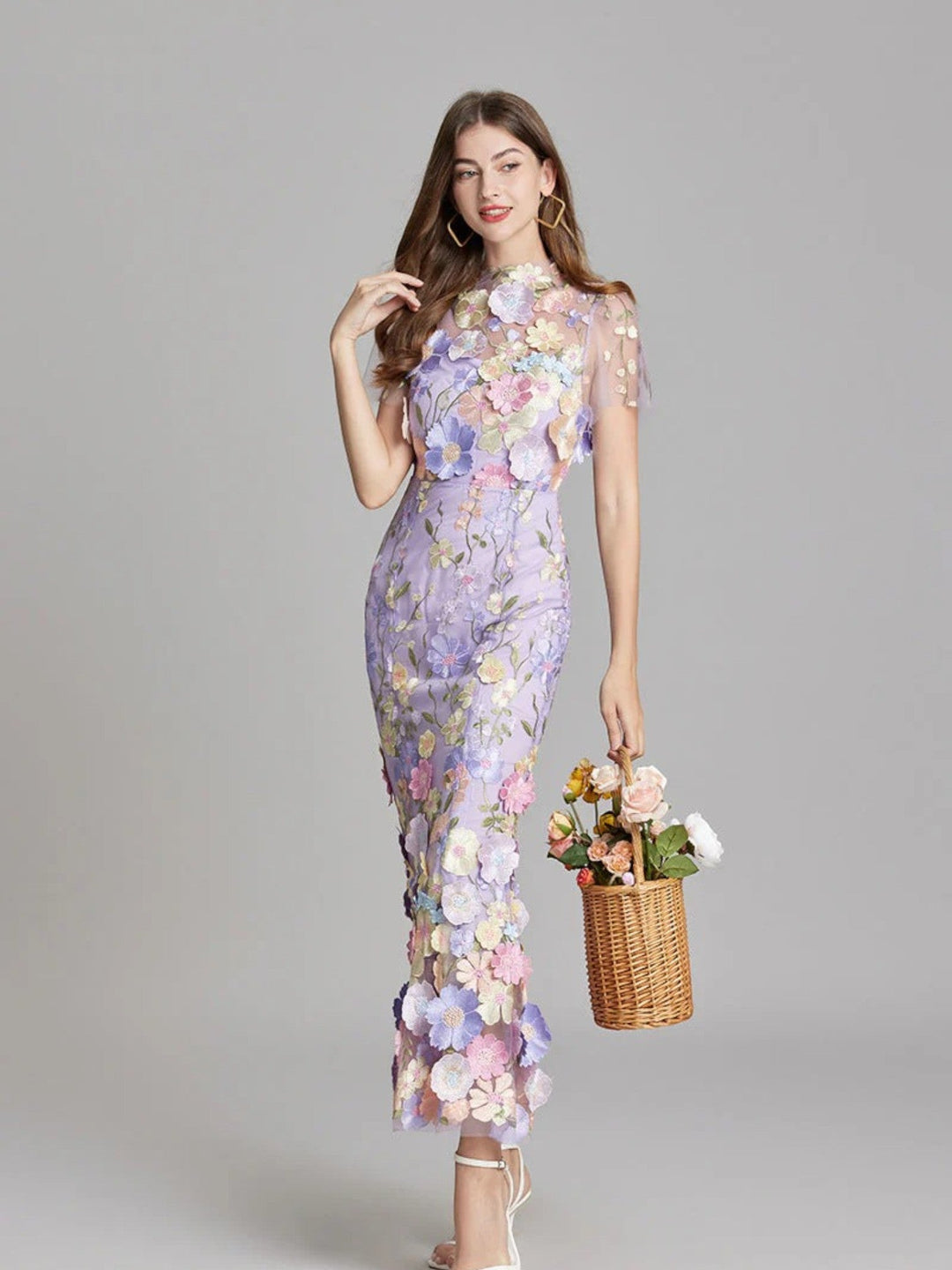 Claire | Langes Geblümtes Hochzeitsgastkleid Für Frauen | Maxi