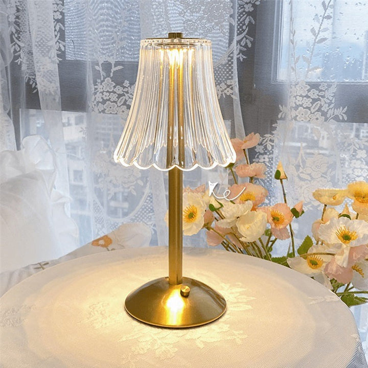 Touch Activated LED Crystal Table Lamp Cordless Dimmable Lighting