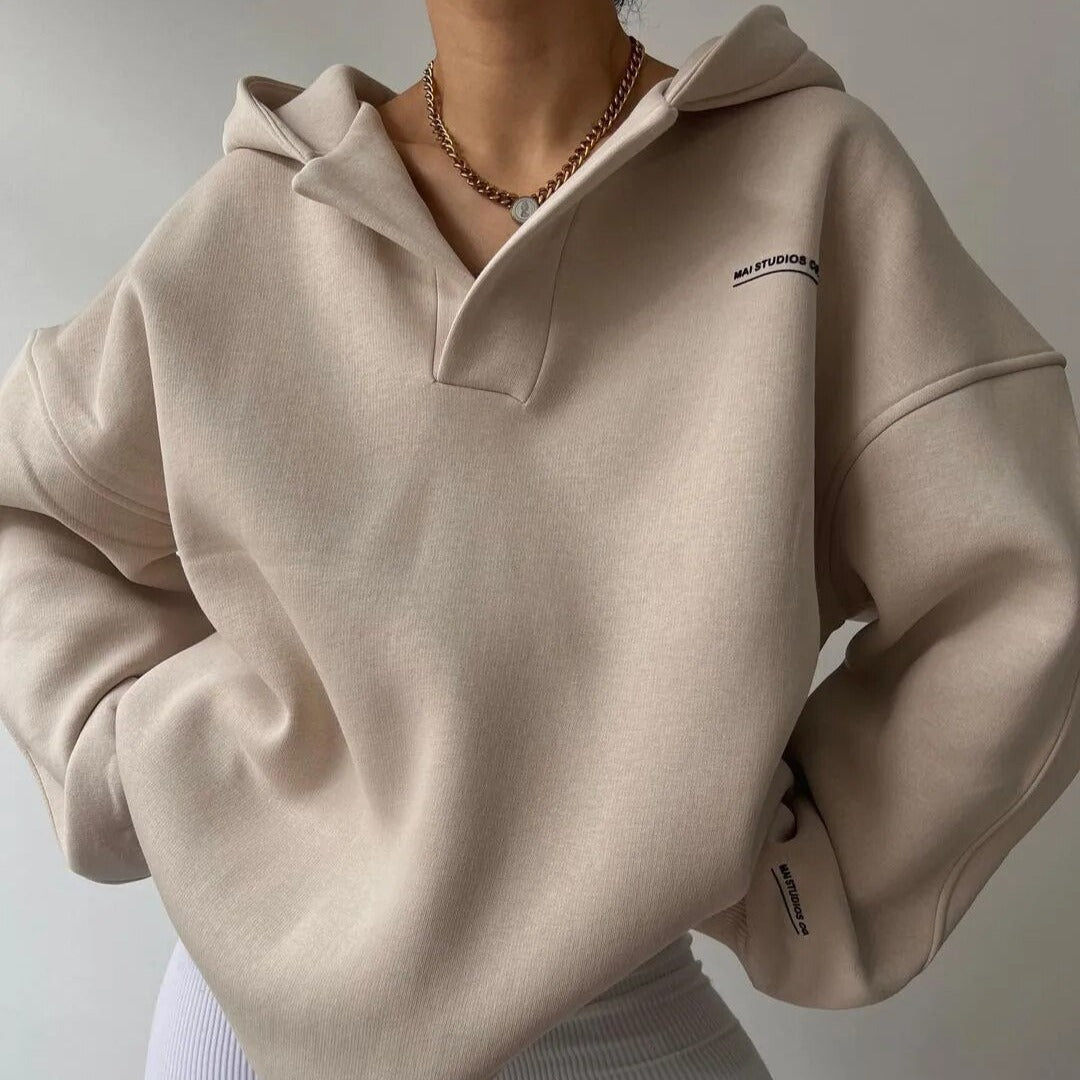 Kapuzenpullover Mit V-ausschnitt Für Frauen | Übergröße