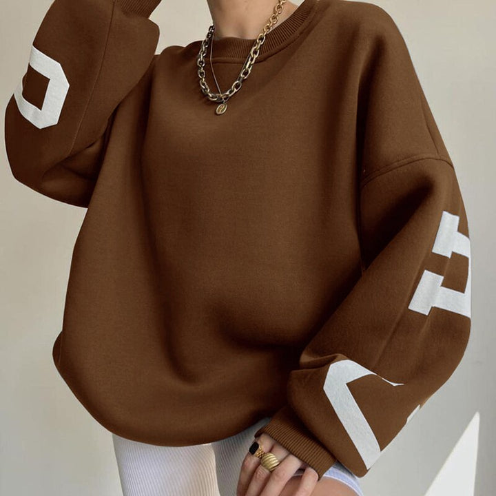 Übergroßer Kapuzenpullover Mit Rundhalsausschnitt Für Damen | Locker geschnittenes Design