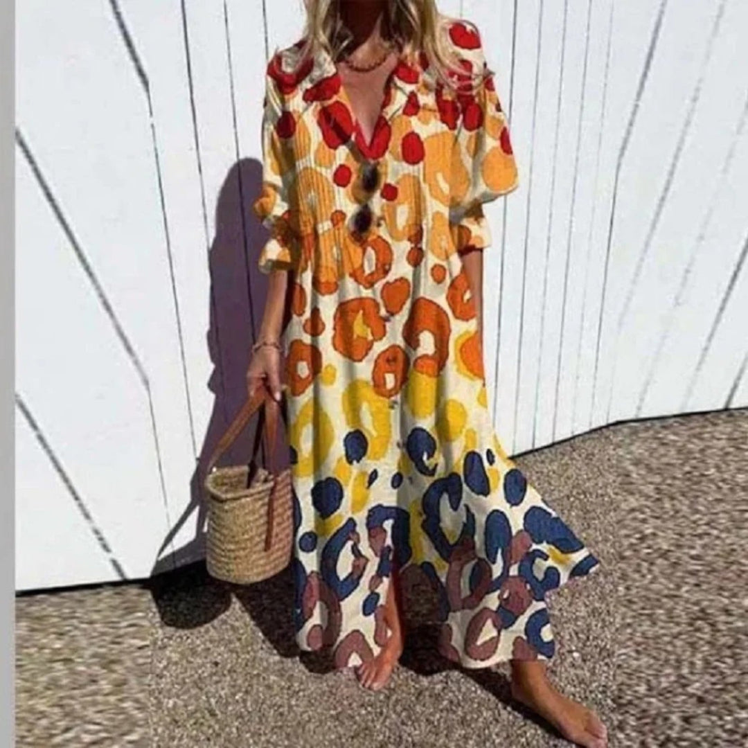 Coralie | Bohemian V-ausschnitt Kleid Für Damen | Maxi