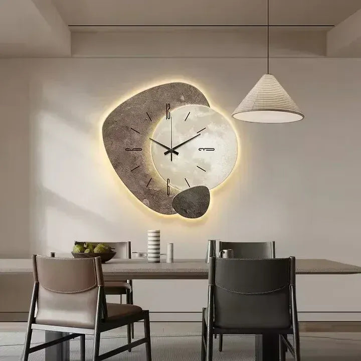 LED-Wanduhr – Modern, Ästhetisch & Kreativ beleuchtet | Dekorative Uhr für Wohnzimmer, Büro & stilvolle Innenräume
