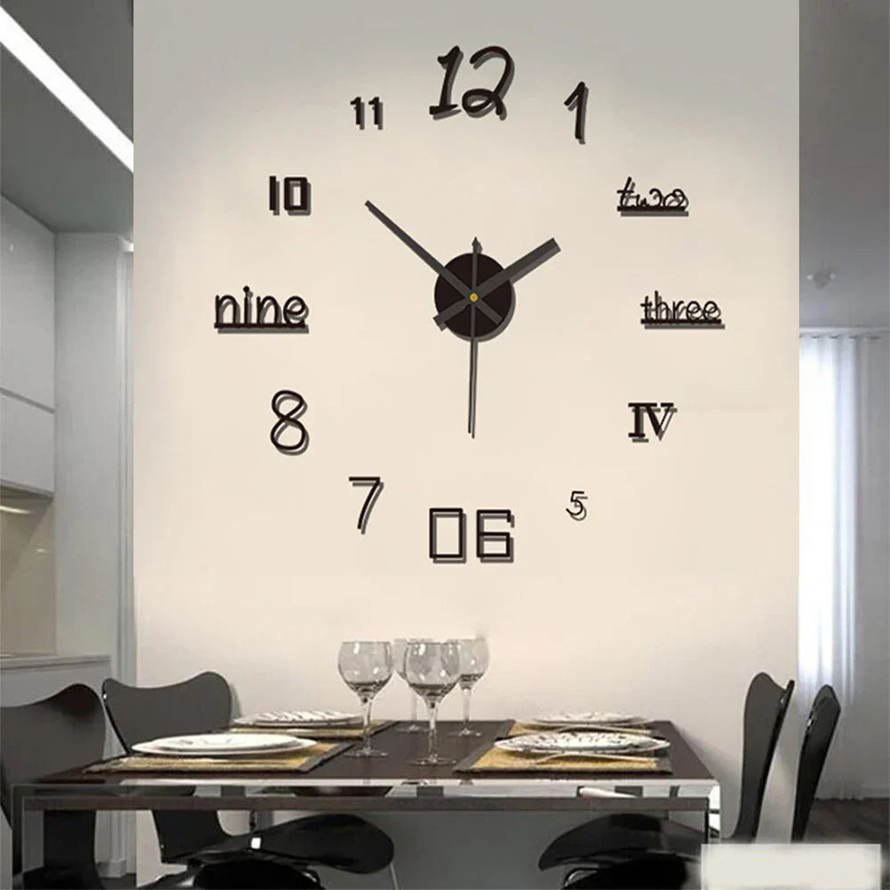 Modern Decorative Wall Clock Silent & simple to Mount