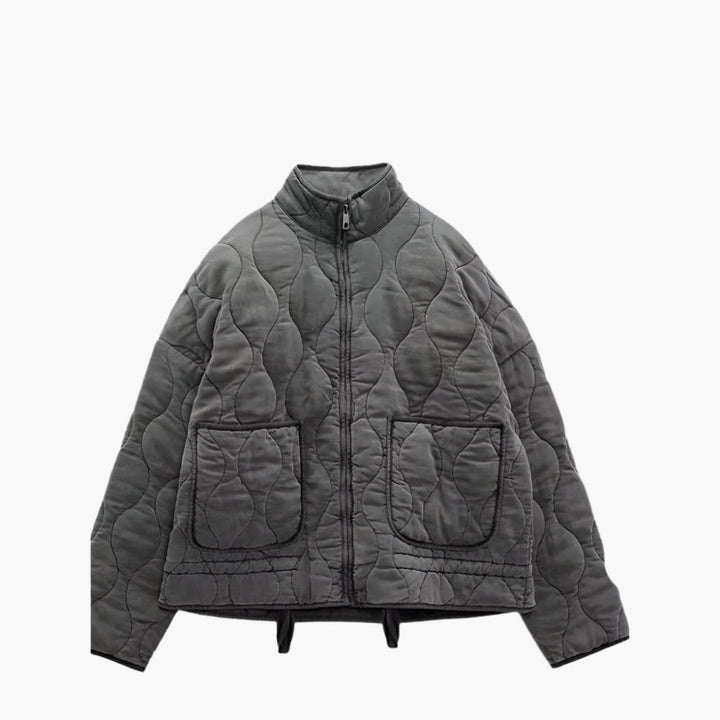 Klassische Steppjacke Mit Taschen Für Damen | Kurz