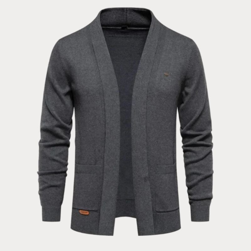 Strickjacke Mit Schalkragen Für Herren | Offene Vorderseite