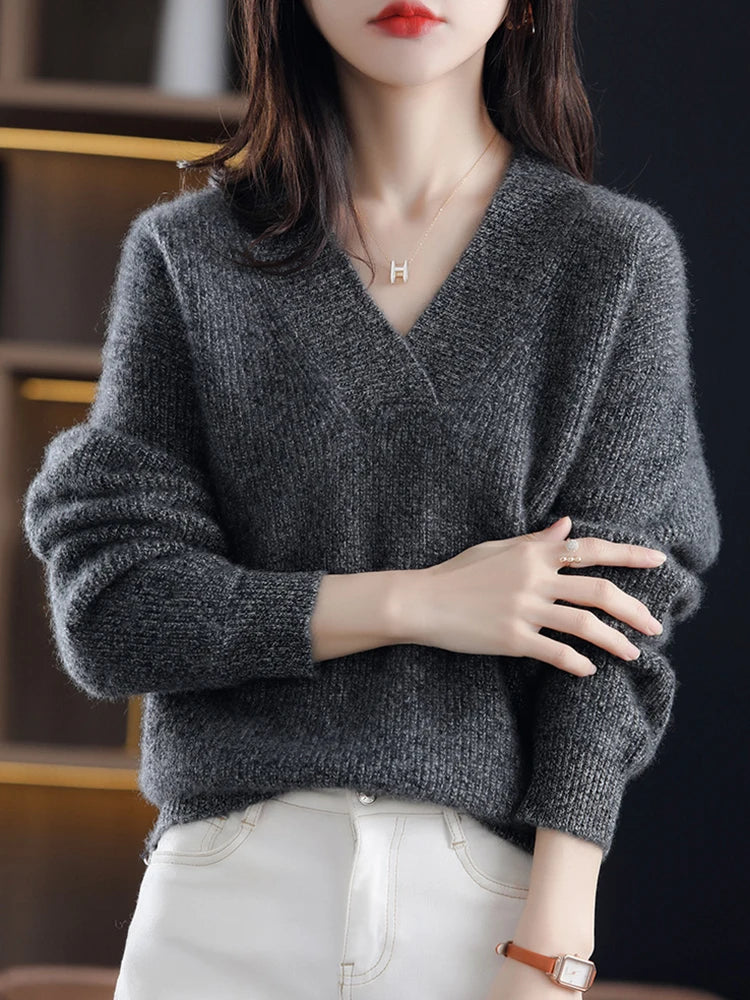 Kaschmir-Pullover Mit V-Ausschnitt Für Den Winter | Stilvoll
