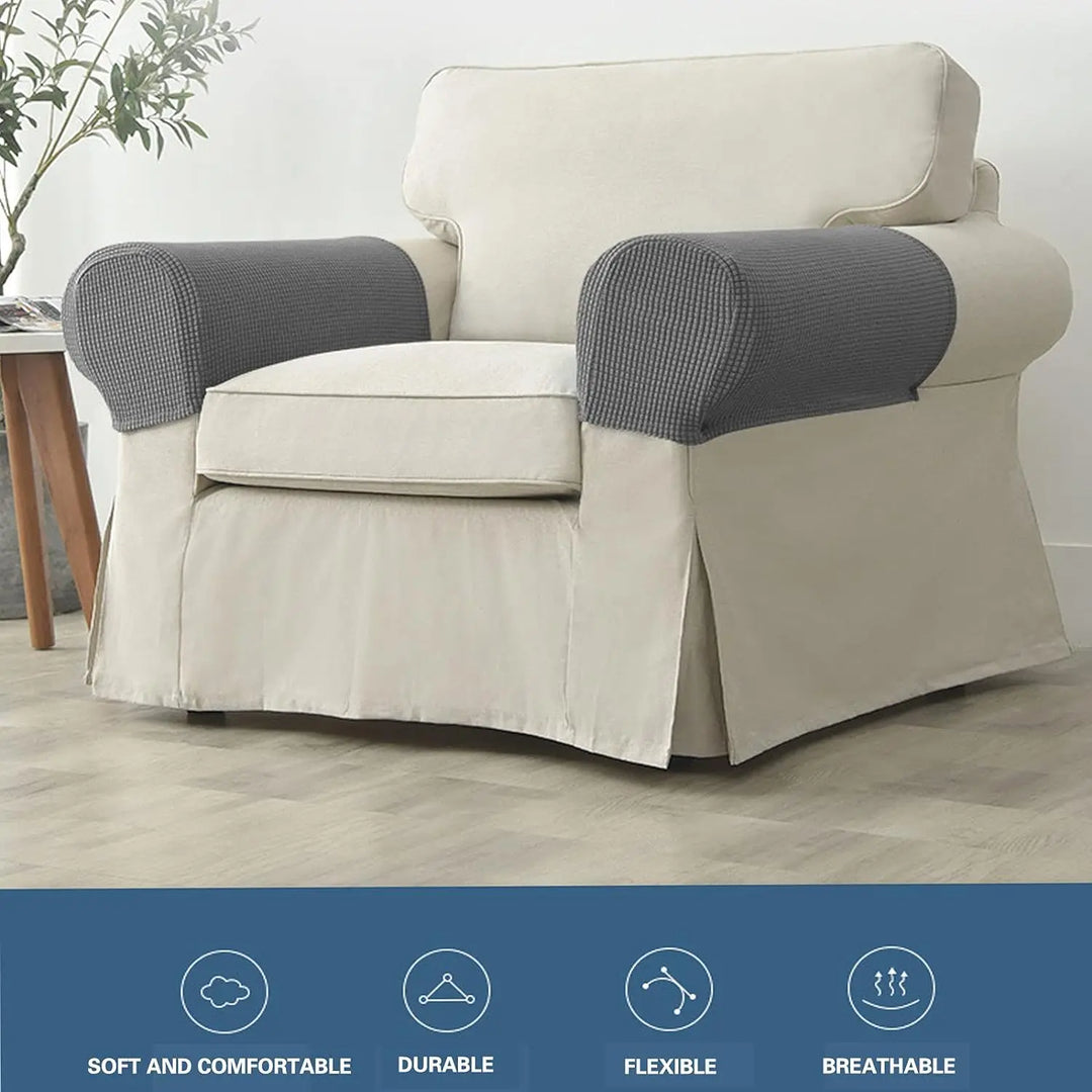 Armrest Covers Set Quilted Stretch Furniture Protection