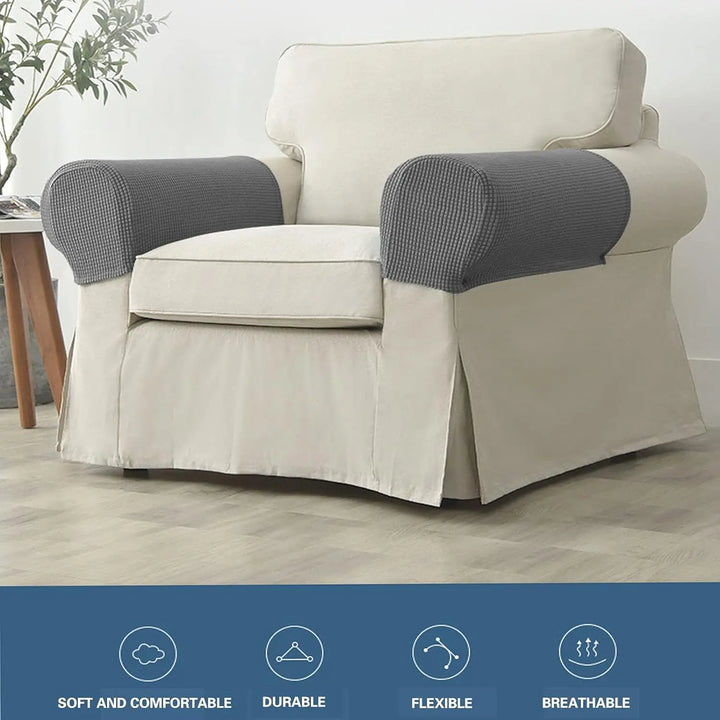 Armrest Covers Set Quilted Stretch Furniture Protection