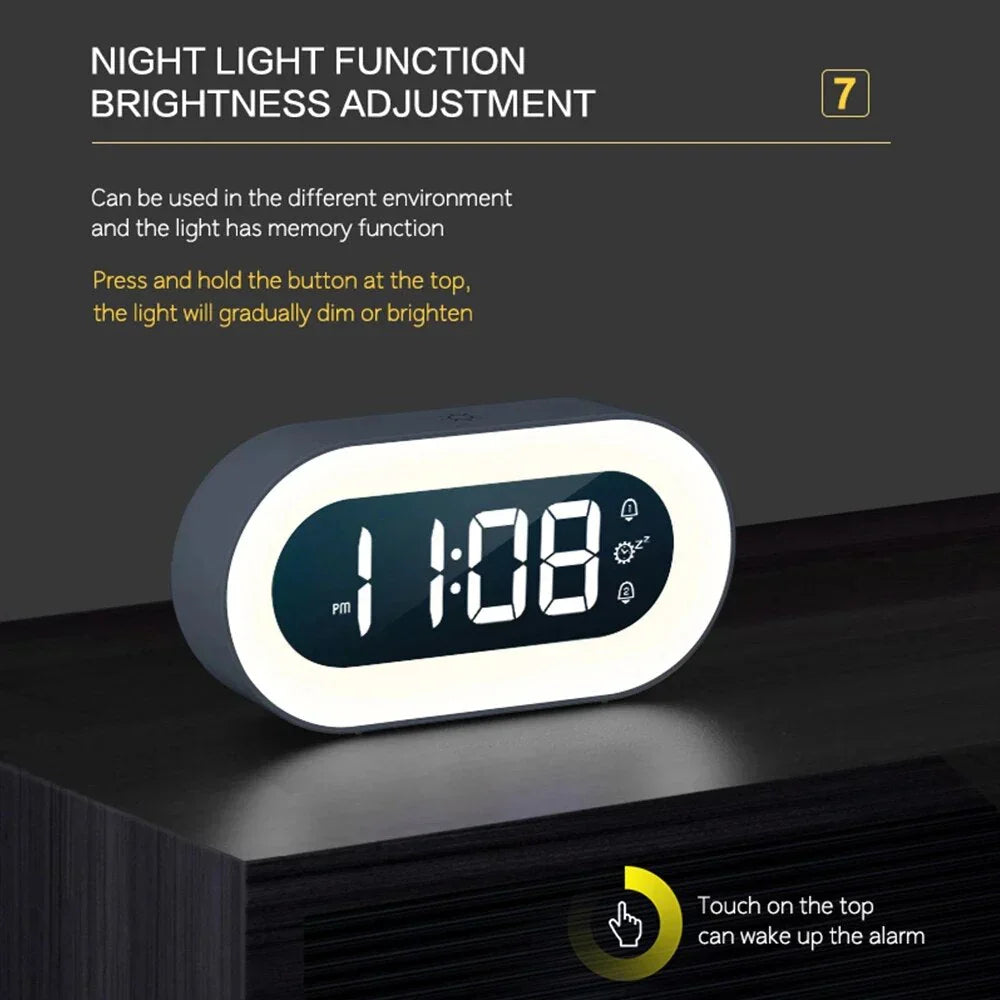 LED Sunrise Alarm Clock with Dimmable Night Light & Sounds