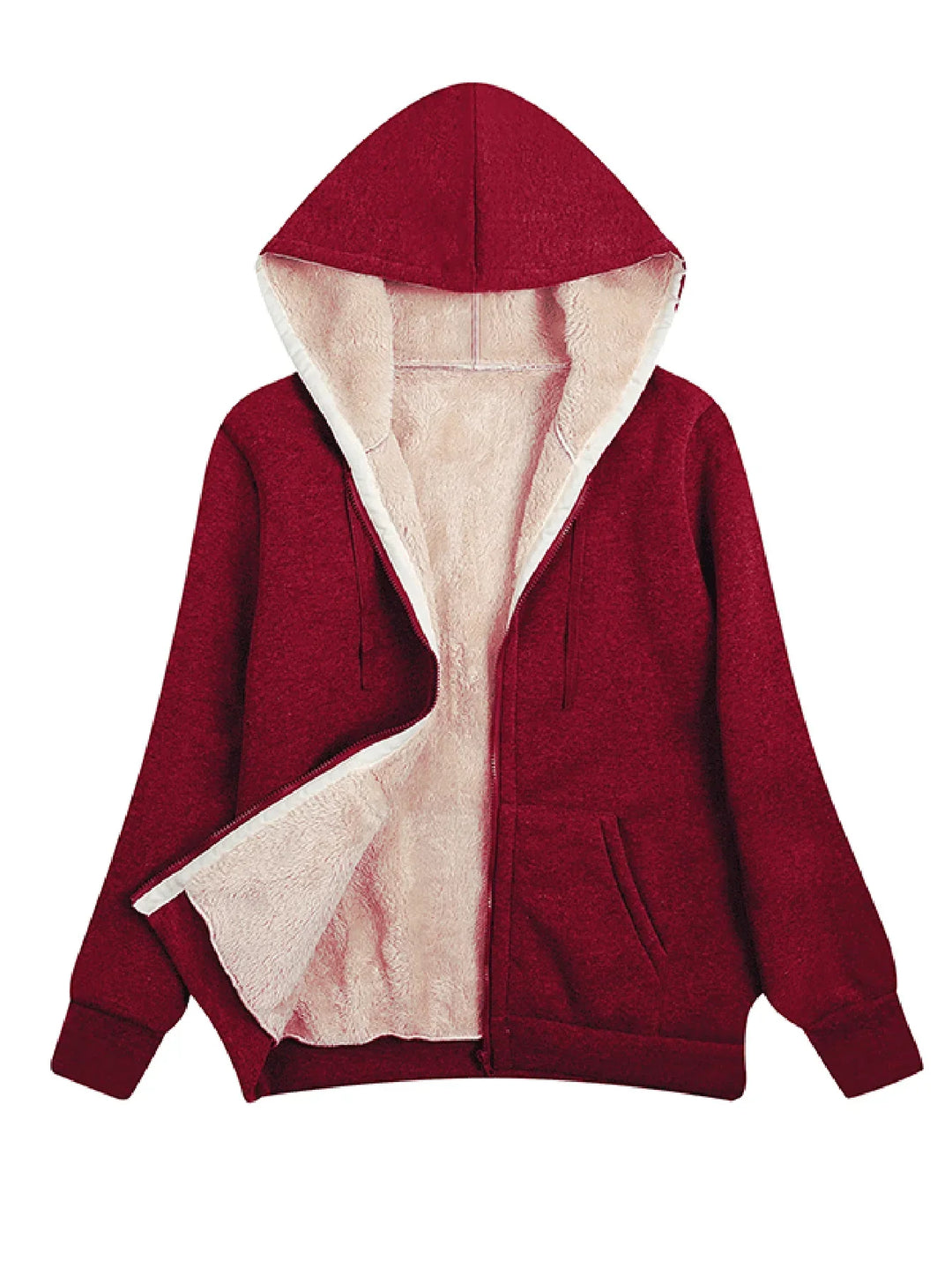 Stylische Damen Fleecejacke Mit Kapuze | Langarm