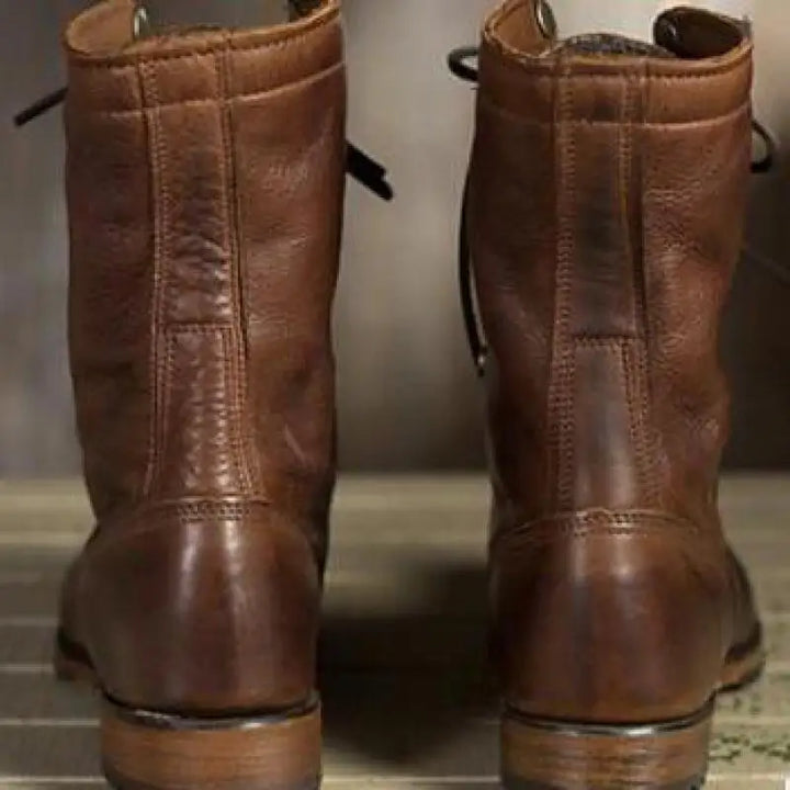 Herrenstiefel Aus Im Biker-stil | Schnürstiefel