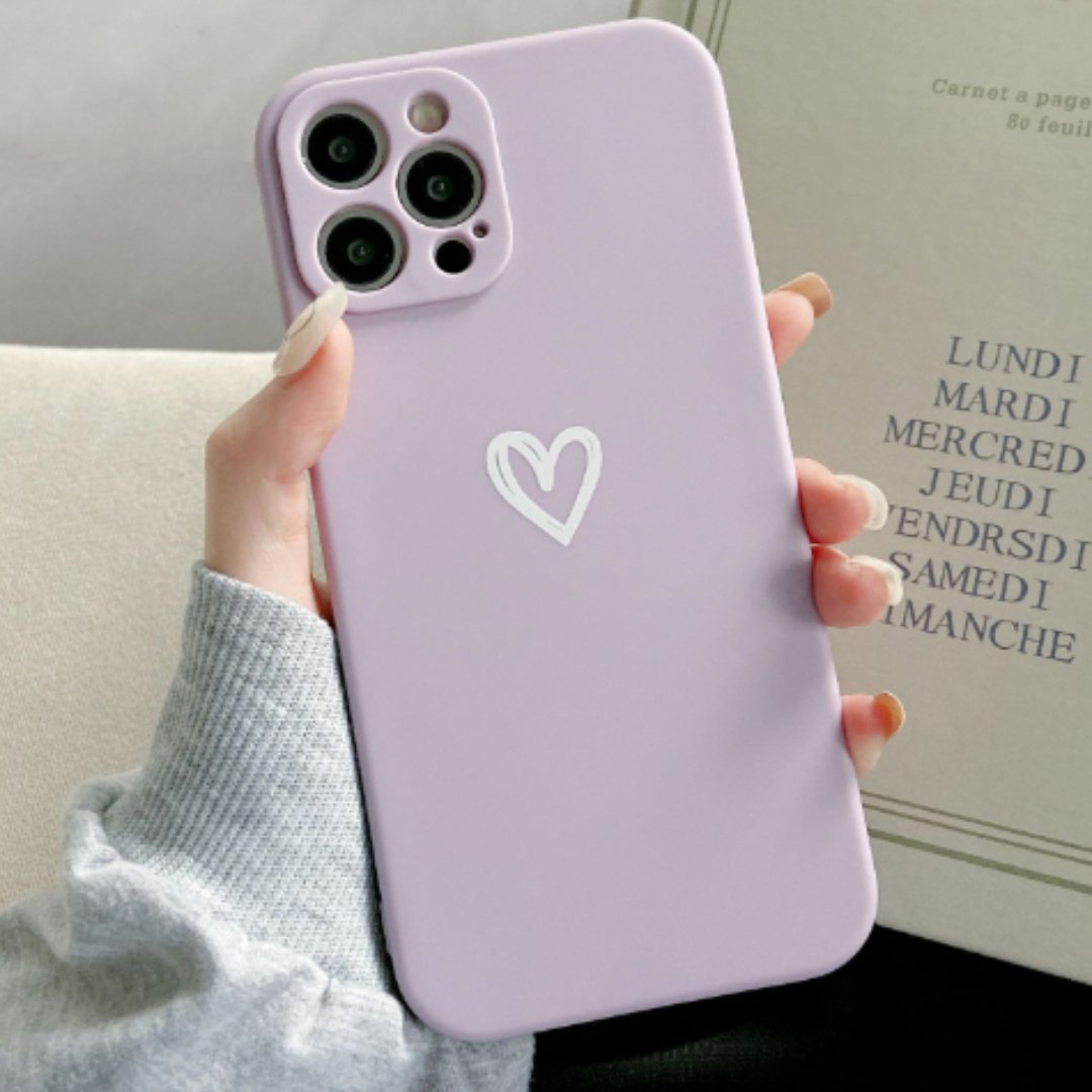 Heart Pattern Protective Phone Case for iPhone Models