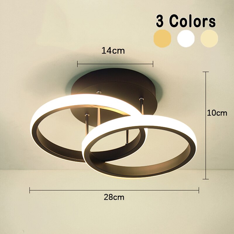 Adjustable 3 Ring LED Ceiling Light Modern Surface Mounted Design