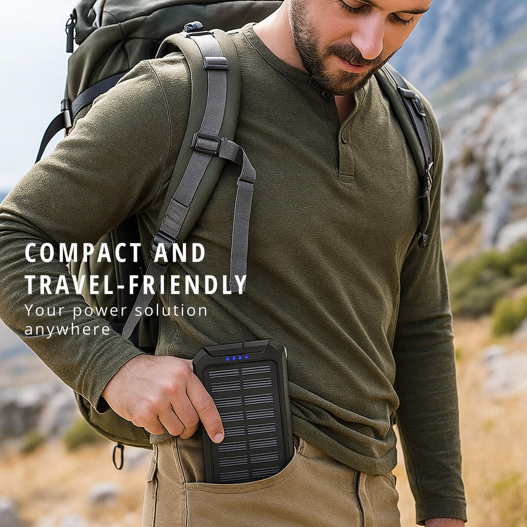 20000mAh Solar Power Bank Outdoor Dual USB Power Charger