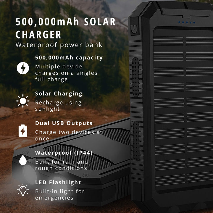 20000mAh Solar Power Bank Outdoor Dual USB Power Charger