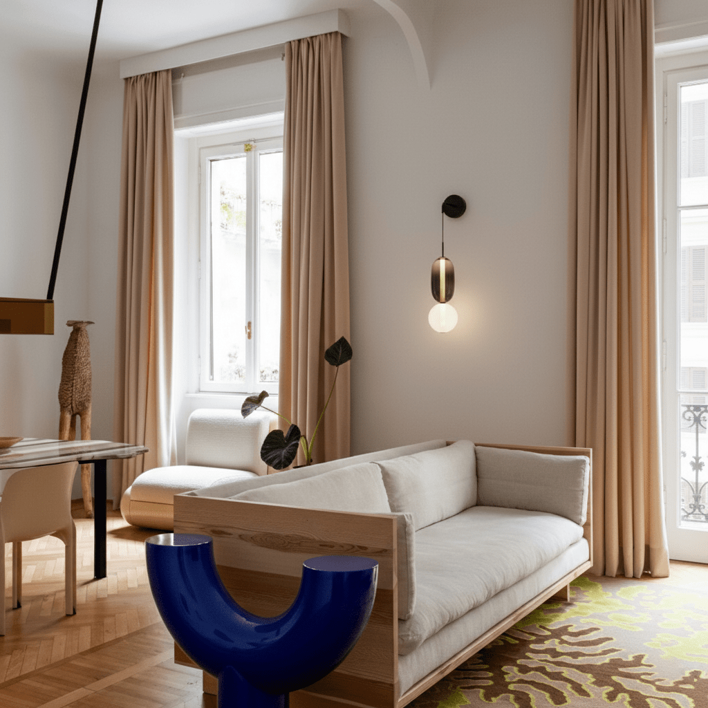 Luz de Pared LED Moderna con Pantallas de Vidrio Hechas a Mano