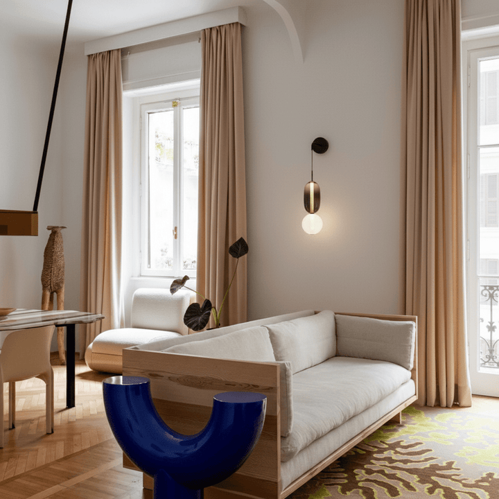 Luz de Pared LED Moderna con Pantallas de Vidrio Hechas a Mano