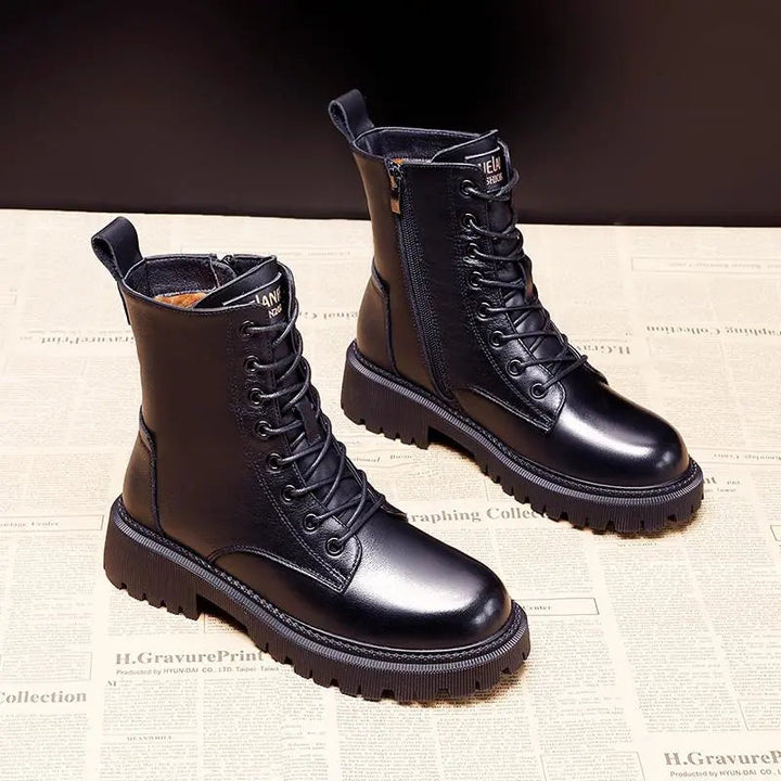 Schwarze Lederstiefel Für Damen | Winter