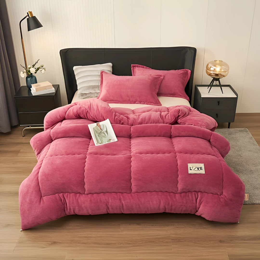 Modern Plush Quilt Comforter Set for Winter
