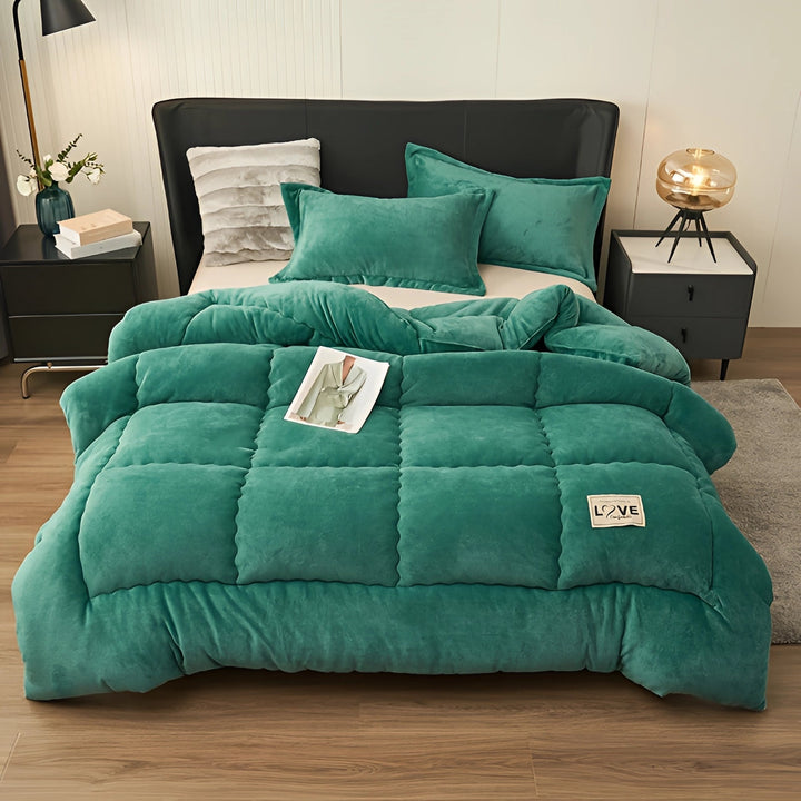 Modern Plush Quilt Comforter Set for Winter
