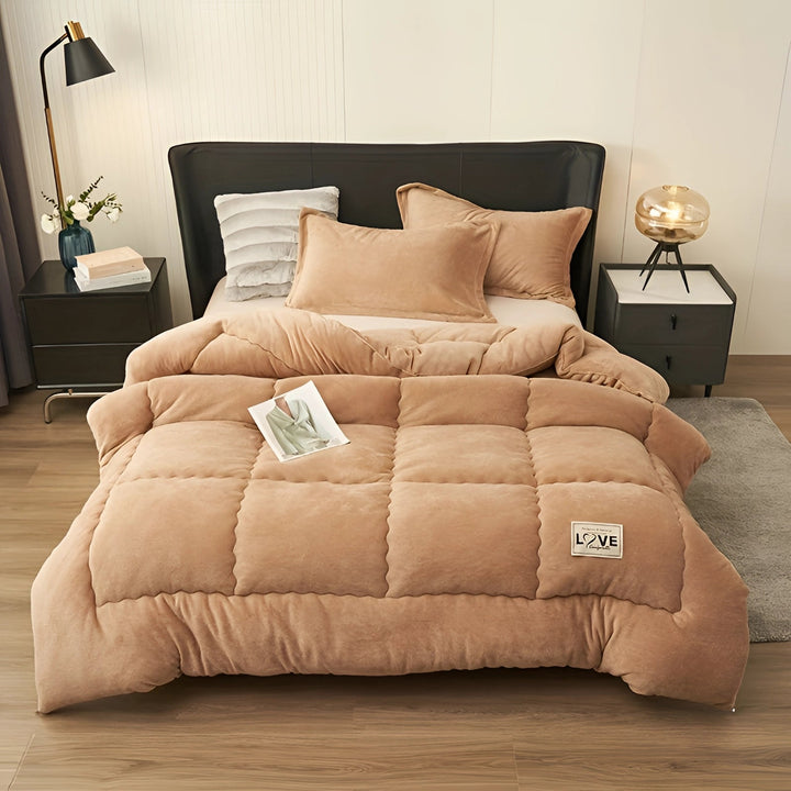 Modern Plush Quilt Comforter Set for Winter