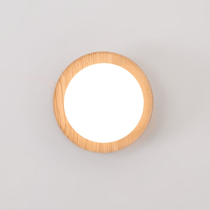 Natura Orb Holz-Wandleuchte