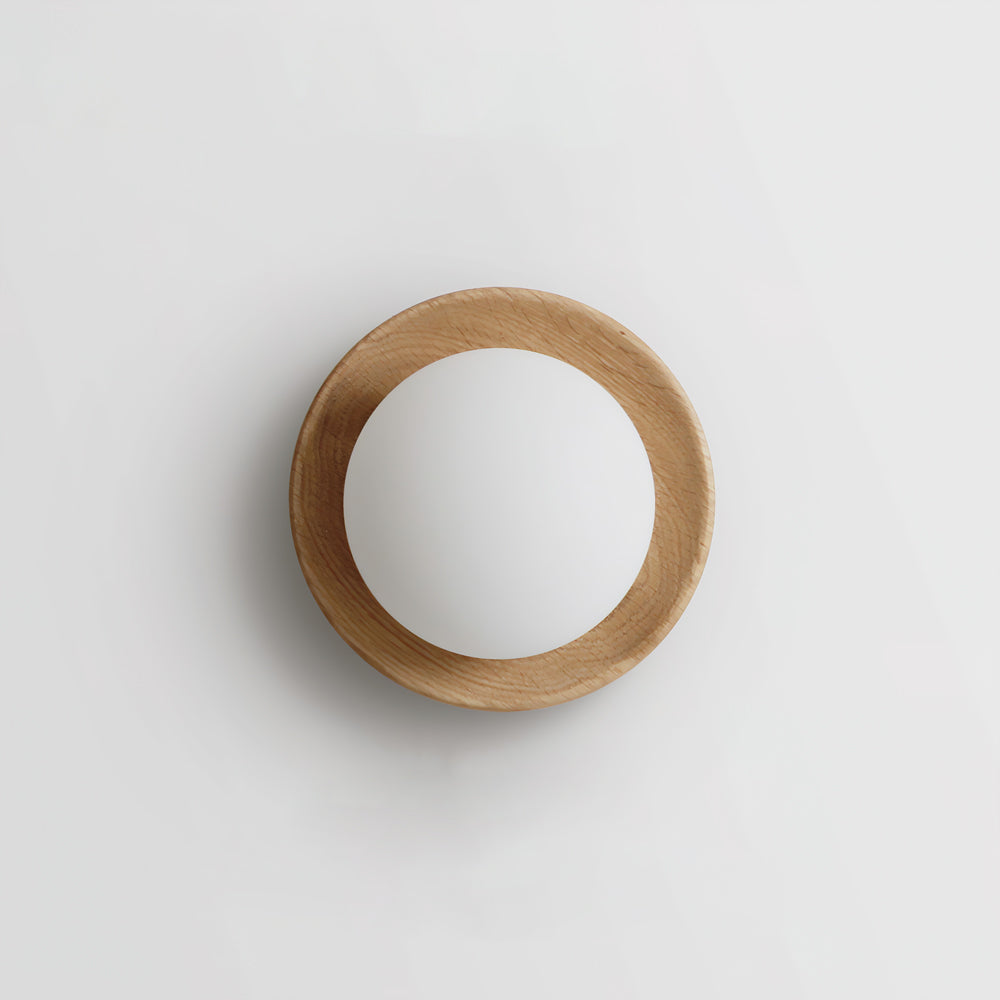 Natura Orb Holz-Wandleuchte
